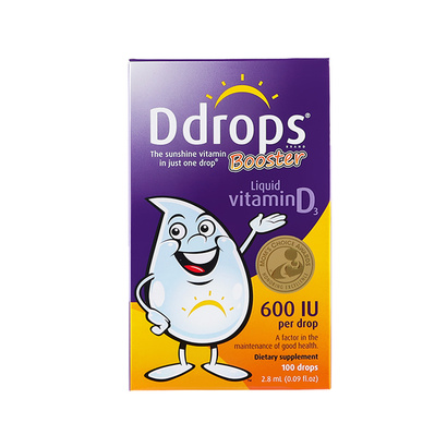 加拿大ddrops 婴幼儿维生素D3滴剂 600IU液体补钙防佝偻2.8ml 紫色加